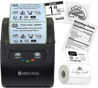 Shreyans 58mm Label Printer (2 in 1) - Thermal Label & Receipt Printer Label Stamping Machine(Automatic)