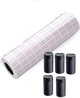 dinojames 10pc paper roll with 5pc ink roll self Paper Label(White)