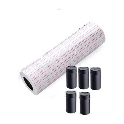 dinojames 10pc paper roll with 5pc ink roll Self Paper Label(White)