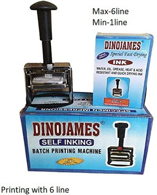 dinojames Self Inking Heavyduty Batch Printing Machine/Mini Printer -Letter Size-3MM STEEL MODEL Label Stamping Machine(Semi Automatic)