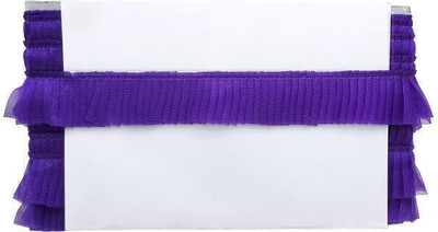 KURLZ K_354044_Purple 35mm Net Frill Lace For DIY, Baby Cloth, Sarees, Lehenga, Dupatta| Size: 9 Yards Lace Reel(Pack of 1)