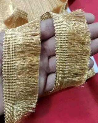 KEVRIZ 1.5 inch gold ress 9 meter Gota Patti Lace, Kiran Patti Lace Border For Dupatta, Lace Reel(Pack of 1)