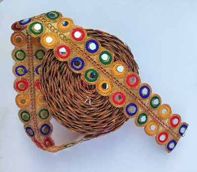 Swag Enterprises Double-Mirror-Lace-Multi-4mtr Multi-Mirror-Lace-4Mtr Lace Reel(Pack of 1)