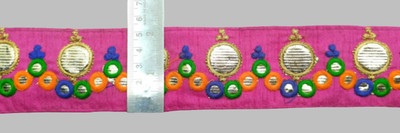 KURLZ K_502342_Hot Pink 2 inch Gota Patti Embroidery Lace For Saree,Lehenga,Dupatta, Suits|Size: 9 Yards Lace Reel(Pack of 1)