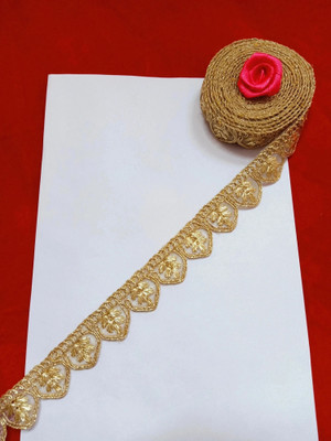 Balar 1005 Sewing Embroidery Lace Border Golden for Sarees Dress Lehenga choli kurti 9Mtr Lace Reel(Pack of 1)
