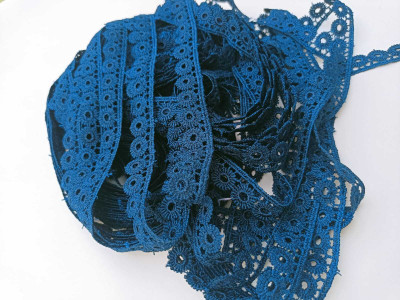 Swag Enterprises POLYESTER-D1-NAVY-BLUE-9MTR Swag Polyester Lace, Border Lace, Cotton Lace, Gota Patti Lace Lace Reel(Pack of 1)