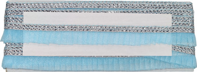 Woven Lace K-204035-SBlue 0.75 inch Shimmer Net Frill Piping Lace for Kanha Cloth, Singhasan|Size: 9 yards Lace Reel(Pack of 1)