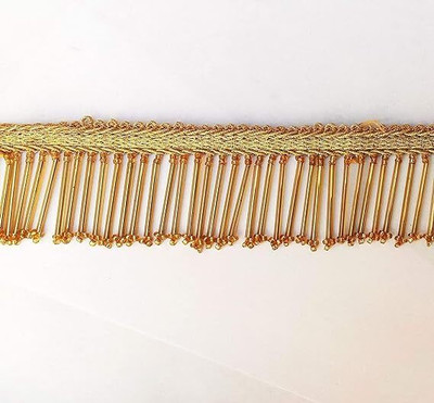 Swag Enterprises Golden Pipe Hanging Latkan Lace for Saree, Dress, Lehenga 5M Lace Lace Reel(Pack of 1)