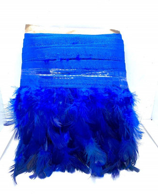 Uniqon CWG0199-005 (8cm X 3 Mtr) Blue Wings Feather Fur Gota For Saree, Gown, Lehenga Embellishment Lace Reel(Pack of 1)