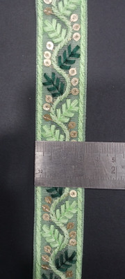 Dharmaj Creation Beautiful Designer Embroidery Light Green Net Laces for Suits Kurties Bags Dresses Dupatta. 9 Mtr Lace Reel(Pack of 1)