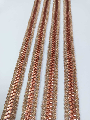 Swag Enterprises CD ROSE GOLDEN FANCY BORDER LACE 9 METER CD ROSE GOLDEN FANCY BORDER LACE 9 METER Lace Reel(Pack of 1)