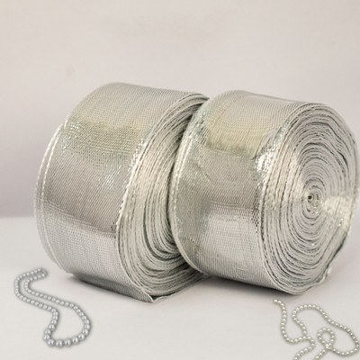 Dulhan GTA_SLV_31 3.1 cm Wide Silver Ribbon Polyester Gota Lace Border for Dresses & Decoration Lace Reel(Pack of 2)