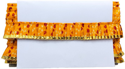 KURLZ K_404521_Yellow 40mm Bandhej Print Gota Patti Frill For BalGopal Poshak, Art Craft|Size: 9 Yards Lace Reel(Pack of 1)