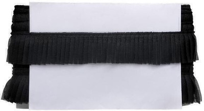 KURLZ K_2_Net_Frill_Black 2 Inch Net Frill Lace for Dupatta, Ladoo Gopal Poshak, Lehenga|Size: 9 Yards Lace Reel(Pack of 1)