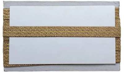 KURLZ K_2562 25mm Golden Zari Lace For Art Craft, DIY, Curtains, Pillows, Shams|Size: 9 Yards Lace Reel(Pack of 1)