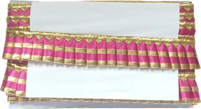 KURLZ 405463_H-Pink 40mm Satin Frill Gota Patti Lace For Kanha, Singhasan, DIY Bags | Size: 9 Yards Lace Reel(Pack of 1)