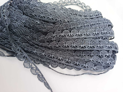 Swag Enterprises 2 Swag Cotton Polyester Lace, Border Lace, Gota Patti Lace GREY-9MTR Lace Reel(Pack of 1)