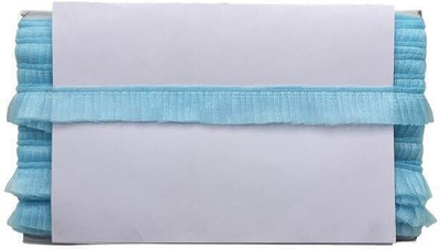 KURLZ K_224043_Sky Blue 1 Inch Net Frill Lace For Dupatta, Saree. Ladoo Gopal Poshak, DIY|Size: 20 Yards Lace Reel(Pack of 1)