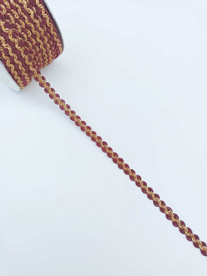 Swag Enterprises Maroon Piping Lace 16Mtr Swag Piping Border Lace for Embroidery Meterial Lace Reel(Pack of 1)