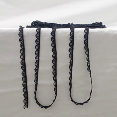 Dharmaj Creation Black Schiffli GPO Embroidered Lace Border for Dresses, Kurtis , Dupattas, Bag, Crafts & Décor - pack of 5 MTR Lace Reel(Pack of 1)