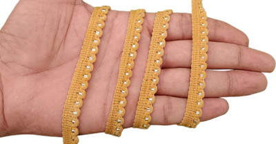 NIKUPODA Pom Pom Bundi lace with Silver Patti, Mini Bobble Ball Fringe Braid Lace for Craft Material,Cotton,Dupatta,Lehenga,Saree,Blouses(Width-10mm,20 mtr)Golden Lace Reel(Pack of 1) NIKUPODA Pom Pom Bundi lace with Silver Patti, Mini Bobble Ball Fringe Braid Lace for Craft Material,Cotton,Dupatta,Lehenga,Saree,Blouses(Width-10mm,20 mtr)Golden Lace Reel(Pack of 1)