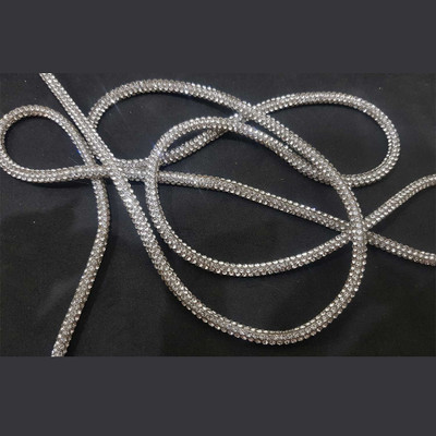 Mohan Shoppe DORI0014 Rhinestone Cord Chain/Dori Rhinestone Strips Lace Reel(Pack of 1)