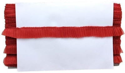 KURLZ K_224043_Red Exclusive Net Frill Lace for Dupatta & Ladoo Gopal Poshak 20Yards Lace Reel(Pack of 1)