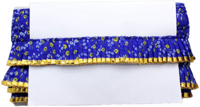 KURLZ K_404521_R_Blue 40mm Bandhej Print Gota Patti Frill For BalGopal Poshak, Art Craft|Size: 9 Yards Lace Reel(Pack of 1)