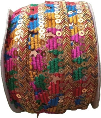 Amber Traders fancyDesigner Lace & Border (1-2 Inch Width) Length 9 Metre Lace Reel(Pack of 1)