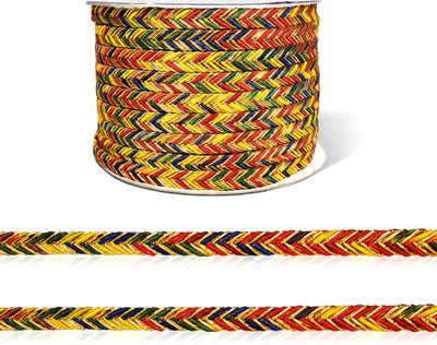 Stylewell CWG0416-01 (M:4886) (6mm X 18 Mtr) Multicolor V Shape Dori piping Blouse Gota Patti Trim Lace Border Lace Reel(Pack of 1)