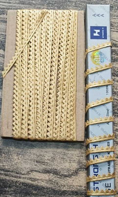 MayRose Samosa Gota Patti Paper Lace Golden Color 10 Meter Border Material Lace Cut Work samosa lace Lace Reel(Pack of 1)