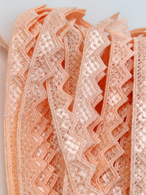 Swag Enterprises GPOZIG-ZAG1101 Swag Cotton Polyester Gota Patti Zig Zag Sequins Light Neon Orange 9 Meter Lace Reel(Pack of 1101)