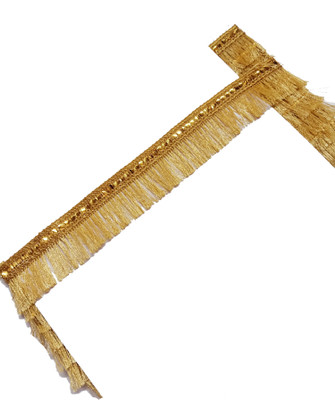 Balar Gota Patti Lace, Kiran Patti Tassel Lace1.25 inch Thread Jhalar Fringe Lace Bridal Dress Saree Lehenga Decoration Bag and Designing Embellishment Crafts Lace Reel(Pack of 1)