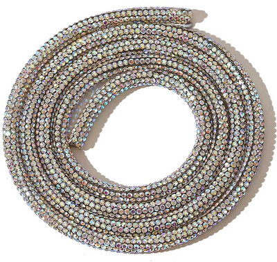 Mohan Shoppe DORI0014C Rhinestone Cord Chain/Dori Rhinestone Strips Lace Reel(Pack of 1)