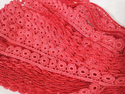 Swag Enterprises 18 Swag Cotton Polyester Lace, Border Lace, Gota Patti Lace GAJARI-9MTR Lace Reel(Pack of 1)