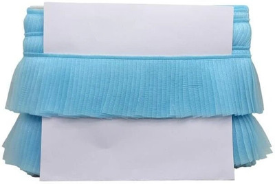 Woven Lace K-3-NetFrill-SBlue 3 Inch Net Frill Lace for Dupatta, Baby Cloth, Sarees, Lehenga | Size: 9 Yards Lace Reel(Pack of 1)