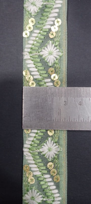 Dharmaj Creation Beautiful Designer Embroidery Net Laces for Light Green Suits Kurties Bags Dresses Dupatta. 9 Mtr Lace Reel(Pack of 1)