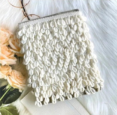 Avyalik White Cowri Shell Latkan Lace For Dress, Craft Decoration (8.5 Mtr) Lace Reel Lace Reel(Pack of 1)