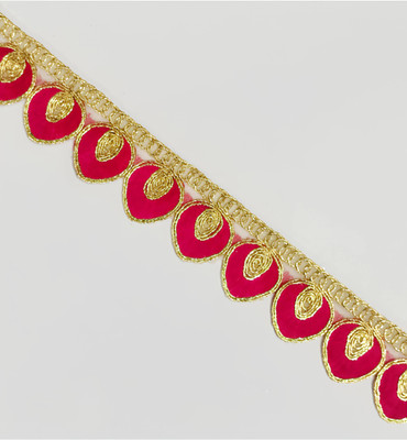 R N Creation Pink Lace Border Sewing Embroidery Laces For Dupatta Saree Dress Lengha Blouse Kurti 9 Mtr Gota Patti Ribbon trim Lace Lace Reel(Pack of 1)