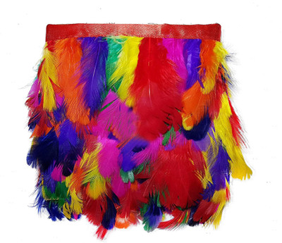 Utkarsh CWG0199-006 (8cm X 3 Mtr) Multicolor Wings Feather Fur Gota For Saree, Gowns Embellishment Lace Reel(Pack of 1)