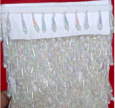 Himank Traders White Piping Bead Lace Reel(Pack of 1)