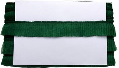 KURLZ K_354044_Bottle Green Exclusive Net Frill Lace for Dupatta & Ladoo Gopal Poshak 9 Yards Lace Reel(Pack of 1)