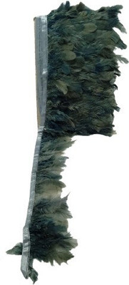 Amber Traders GREY Color FEATHER Style Lace & Border (4-5 Inch Width) Length 3 Metre Lace Reel(Pack of 1)