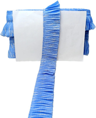 Woven Lace K-505177-BBlue 2 inch Super Net Frill For Ladoo Gopal Poshak, Dupatta, DIY Craft |Size: 9 Yards Lace Reel(Pack of 1)