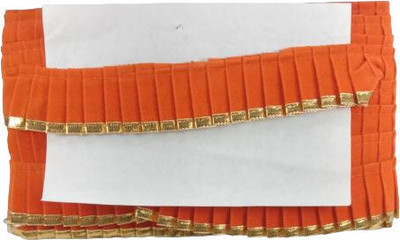 KURLZ K_405182_Orange 40mm Gota Patti Velvet Frill Lace For DIY Crafts, Lehenga, Dupatta|Size: 9 Yards Lace Reel(Pack of 1)