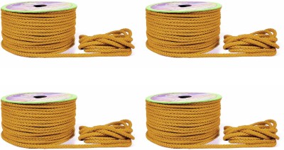 Uniqon CWG0454-08-03 (088) Pack of 4 (3mm X 18 Mtr) Mustard Yellow Dori paipin Gota Lace Patti Fancy Dori Lace Reel(Pack of 4)