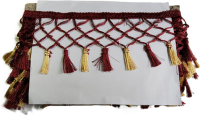 MARUTI KRUPA ENTERPRISE MAKE BROWN AND GOLD TASSELS LACE WIDTH:4 INCH LENGTH:9METER Lace Reel(Pack of 1)