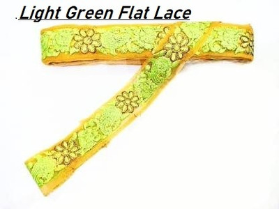 Manasvi lace 0.321@ Manasvi Light Green Flat Lace pack of 1 length 9 meter Lace Reel(Pack of 1)