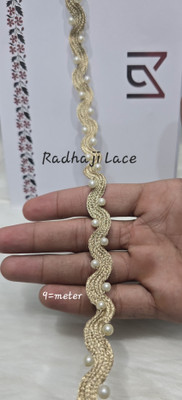 radhaji arts New Fancy Moti Lace | 9 METER Lace Reel(Pack of 1)