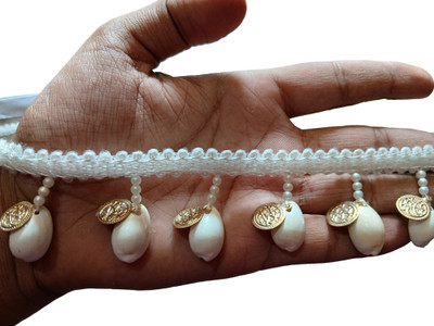 Avyalik (3cm X 4 Mtr) Black Kodi/kaudi/Cowrie Shell Lace Reel(Pack of 1)